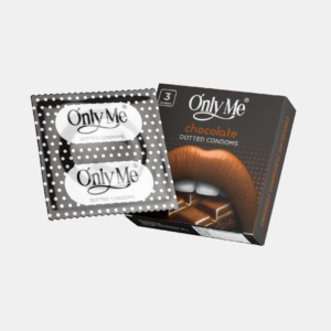 Only Me Chocolate Dotted Condoms (Pack of 3) – Premium Latex | Flavoured | Extra Dots for Intense Pleasure